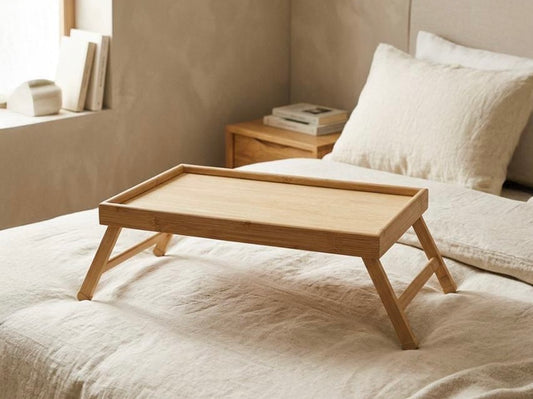 Bed tray foldable bamboo 49x30x19 cm