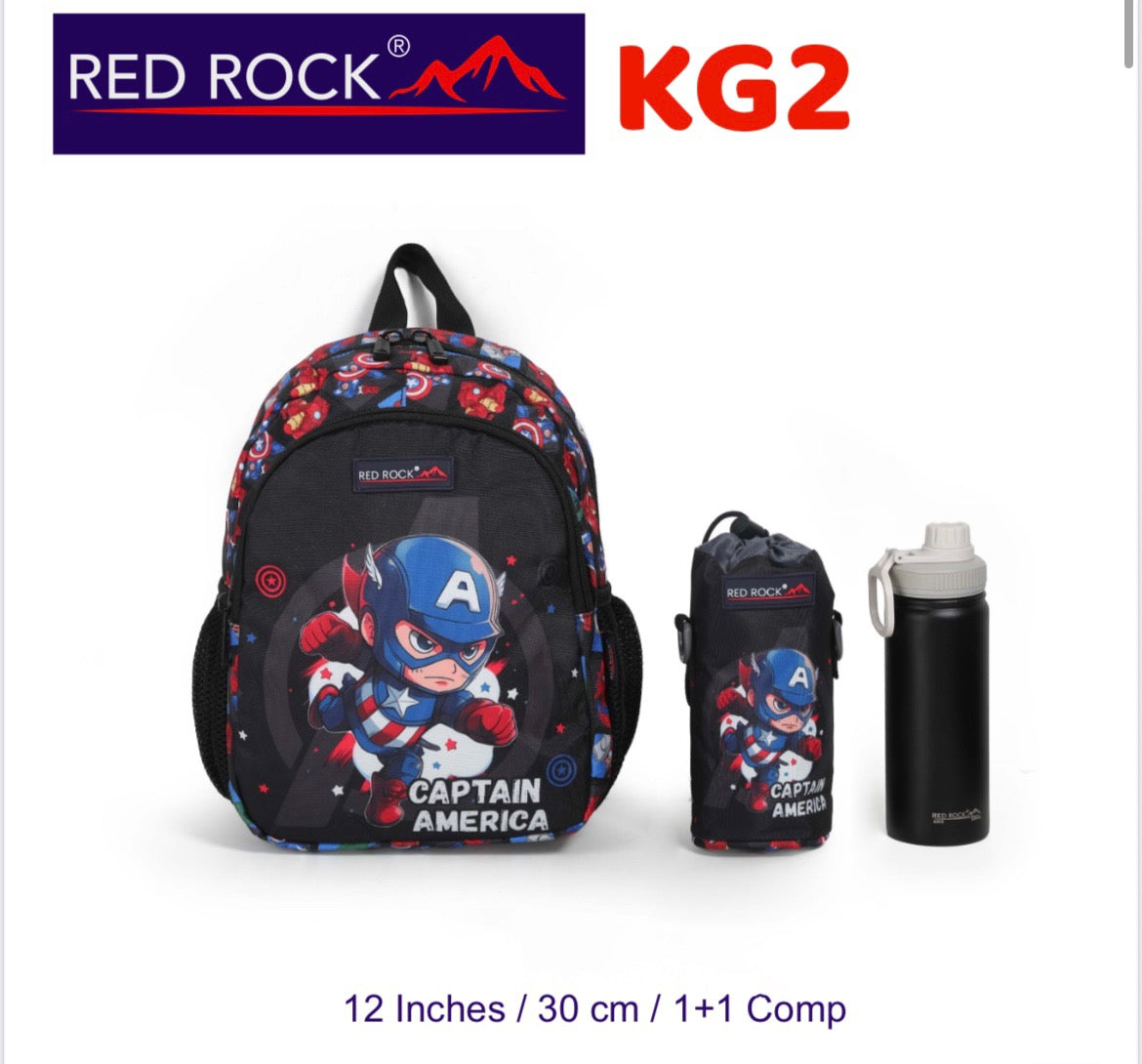 Red rock backpack +bottle holder good for kids 4-5 years old or KG2