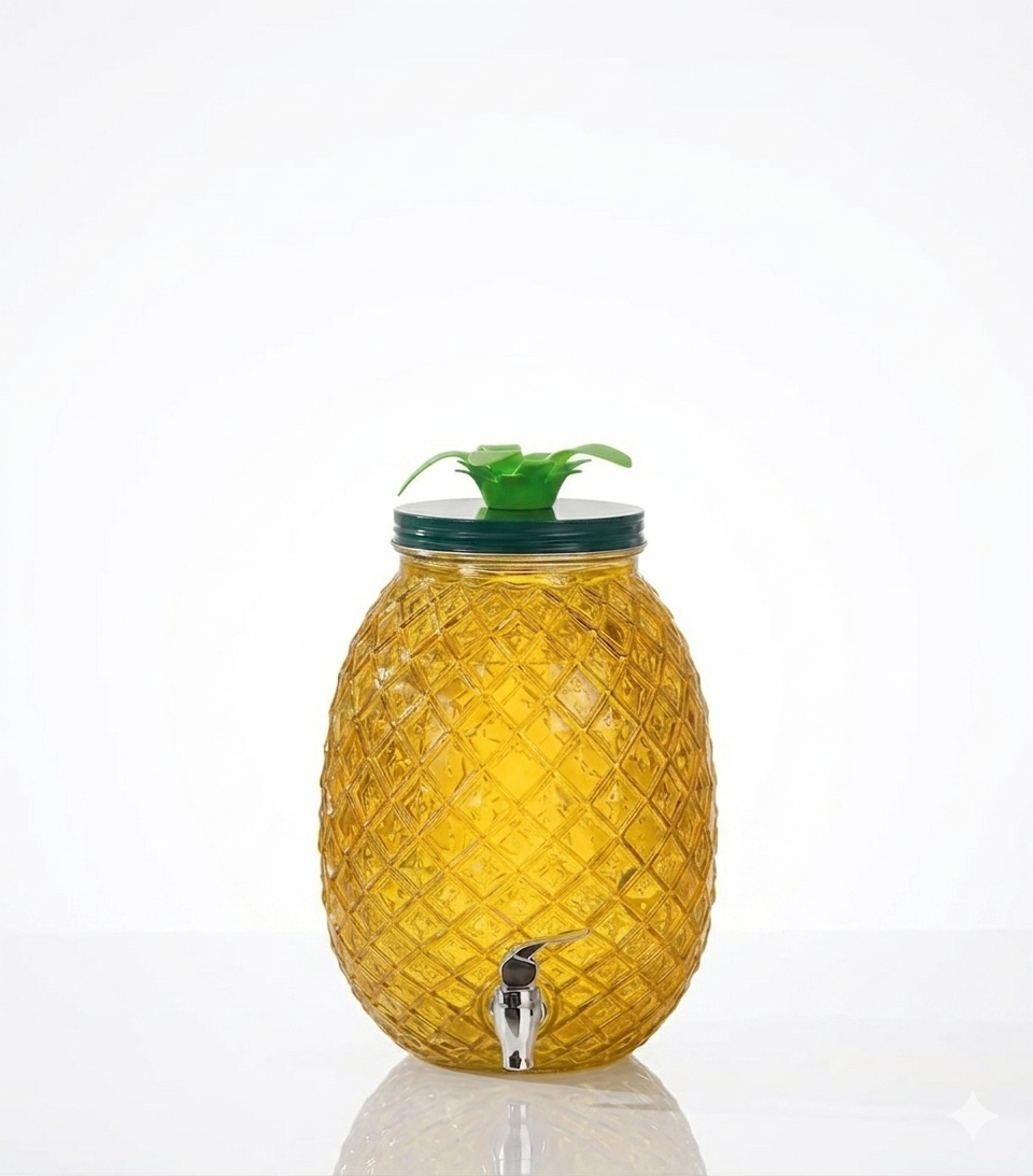 Glass Pineapple dispenser 6 liters