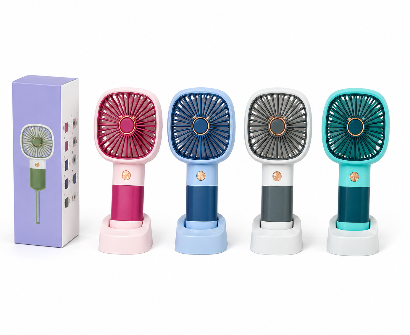 Small rechargeable Portable fans in 4 colors easy to use