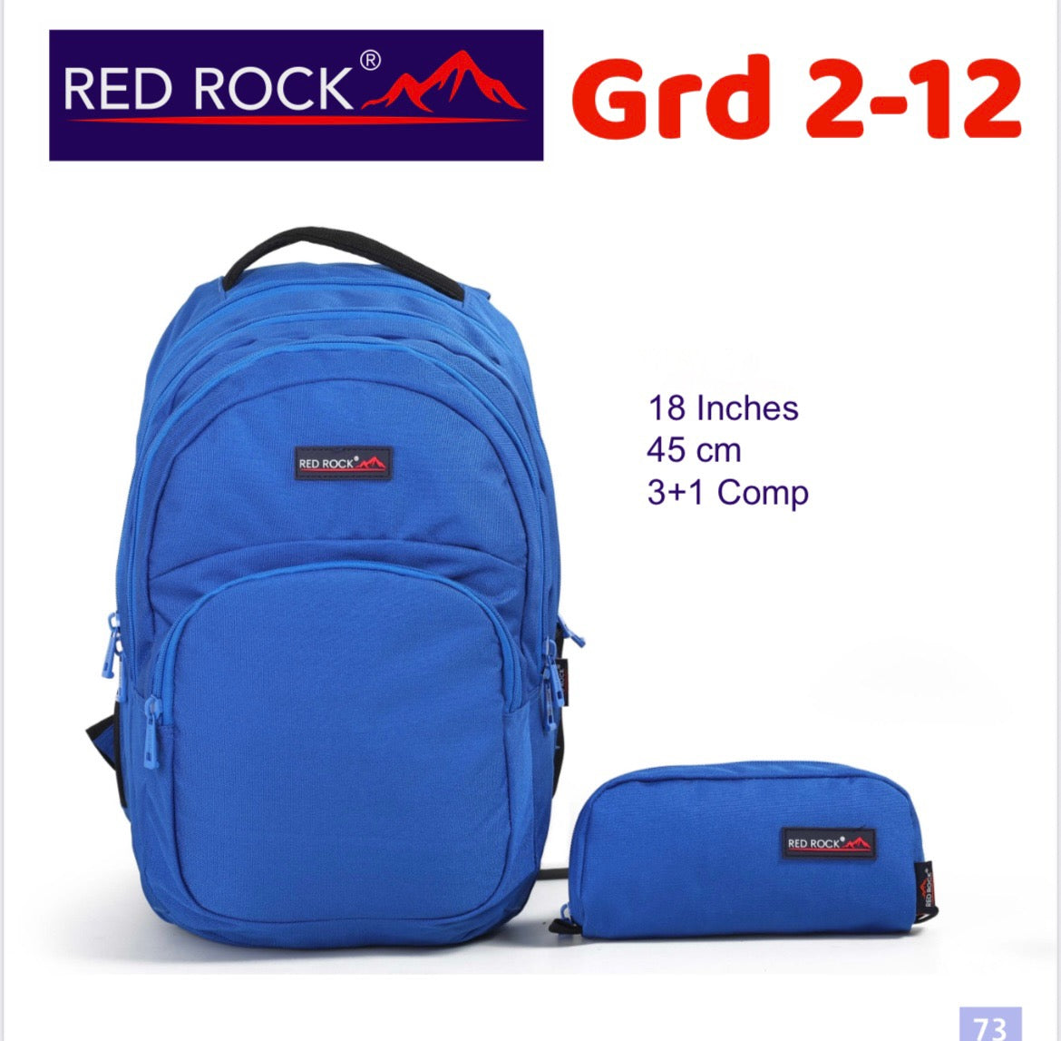 Red Rock backpack + Pencil case Grd2-12