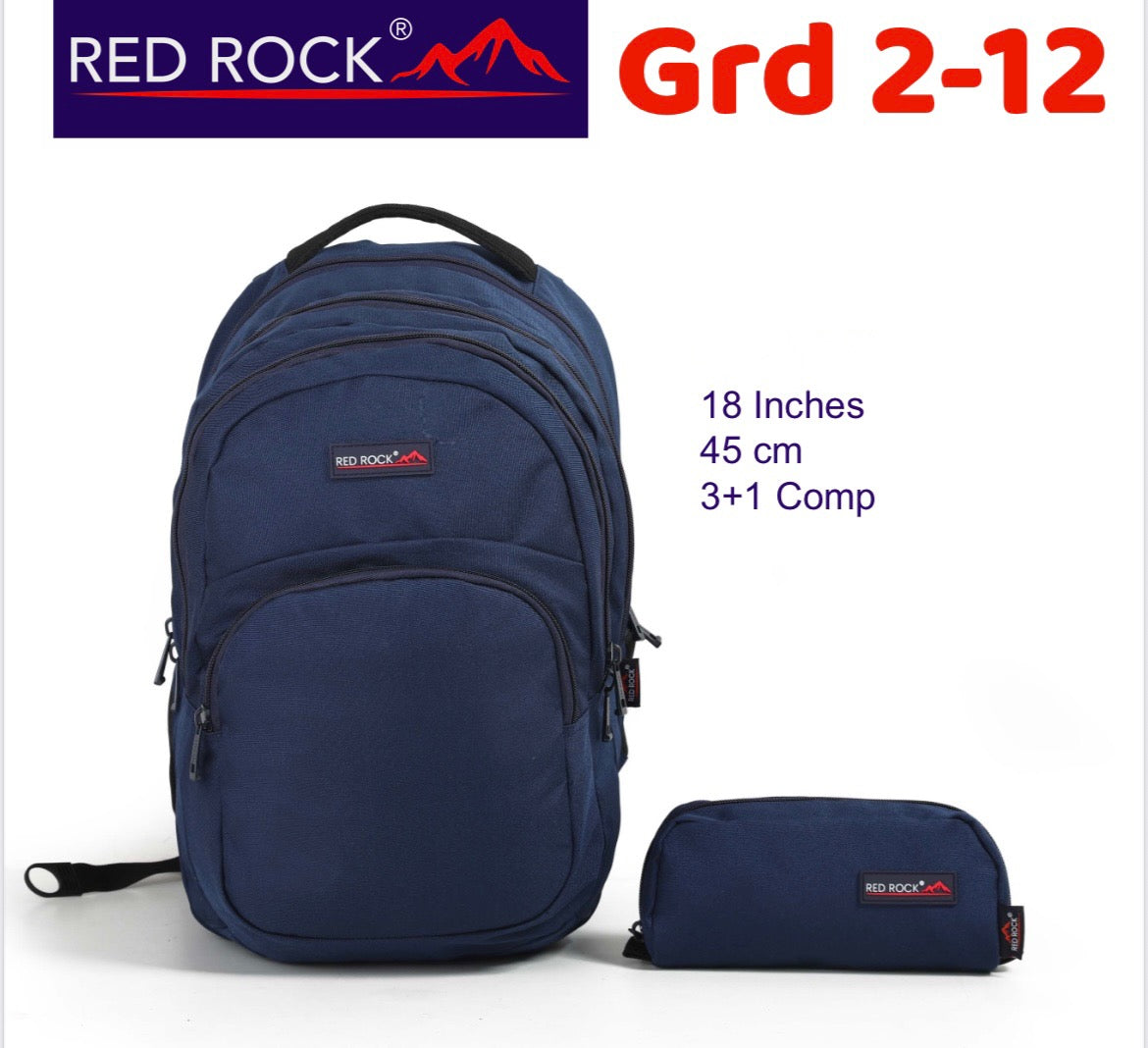 Red Rock backpack + Pencil case Grd2-12