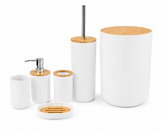 5-Piece Bathroom Accessories Collection in 4 colors White,Grey,Black,Dark Beige