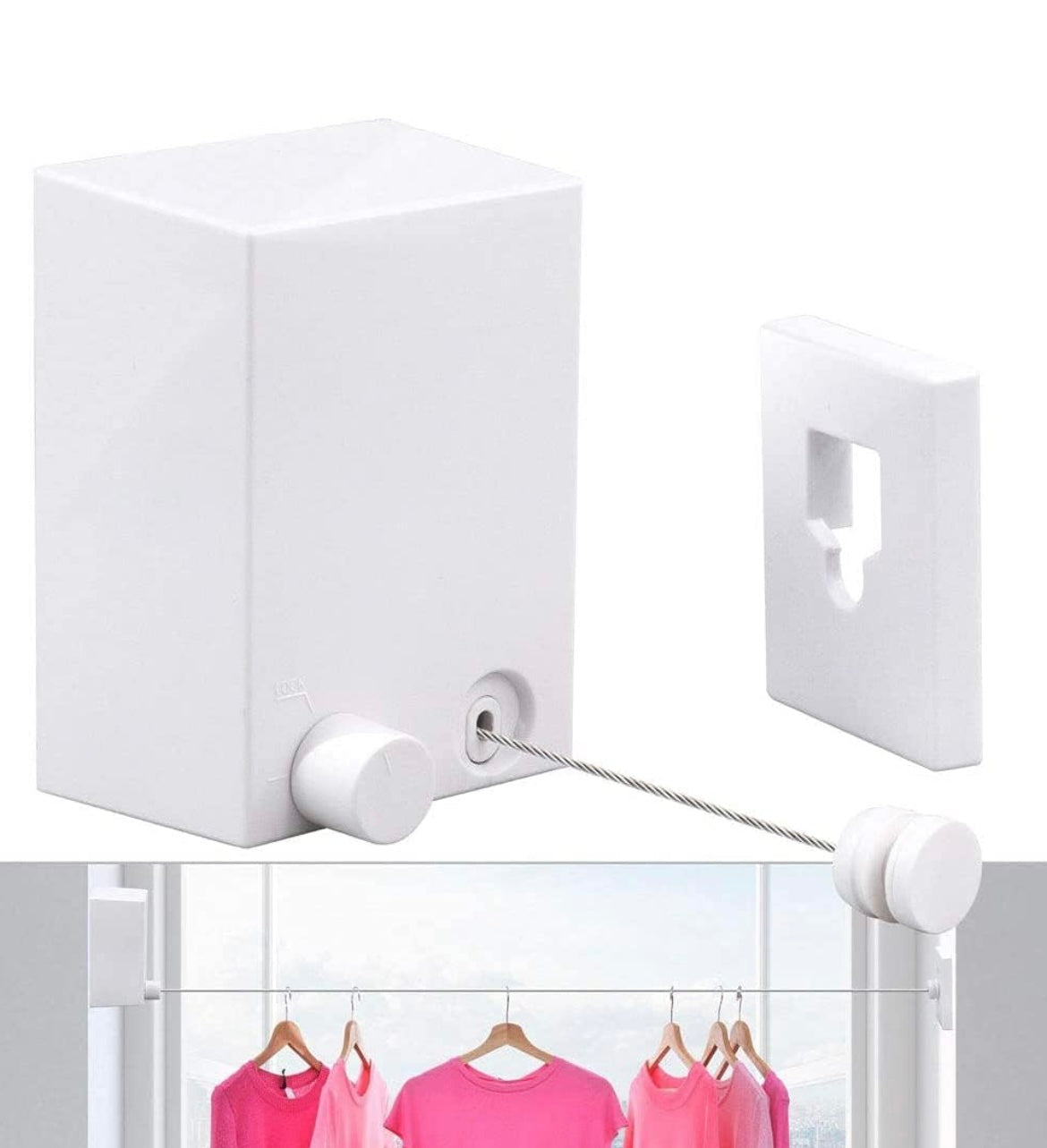 Clothesline white color with a 4.2 meters line and lock easy to use
