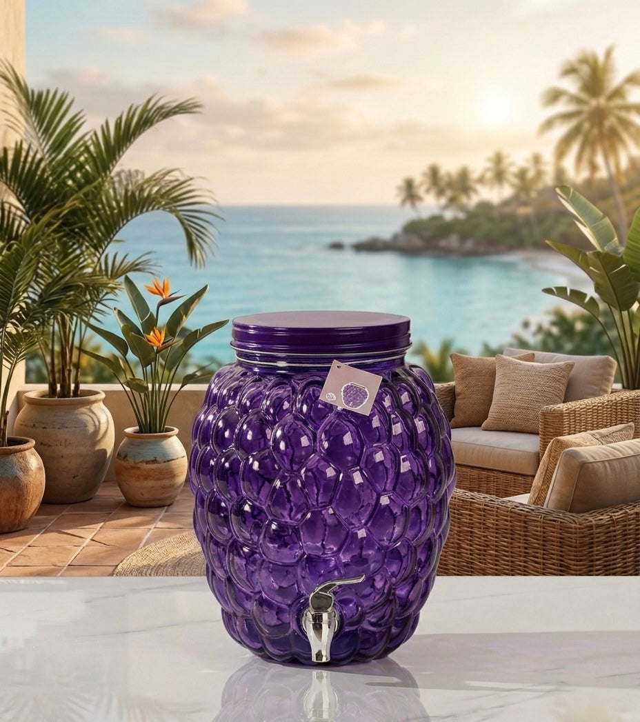 Glass Grape dispenser 6 liters funny and stylish