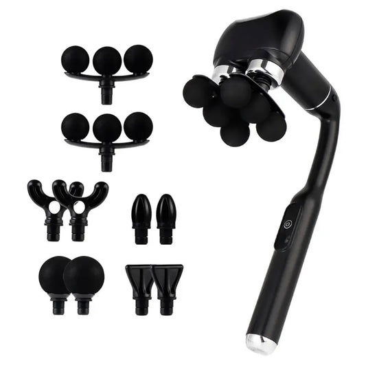 6-Head and speed  Massage Gun U-Shaped back massager with an extended Handle for reaching difficult areas.