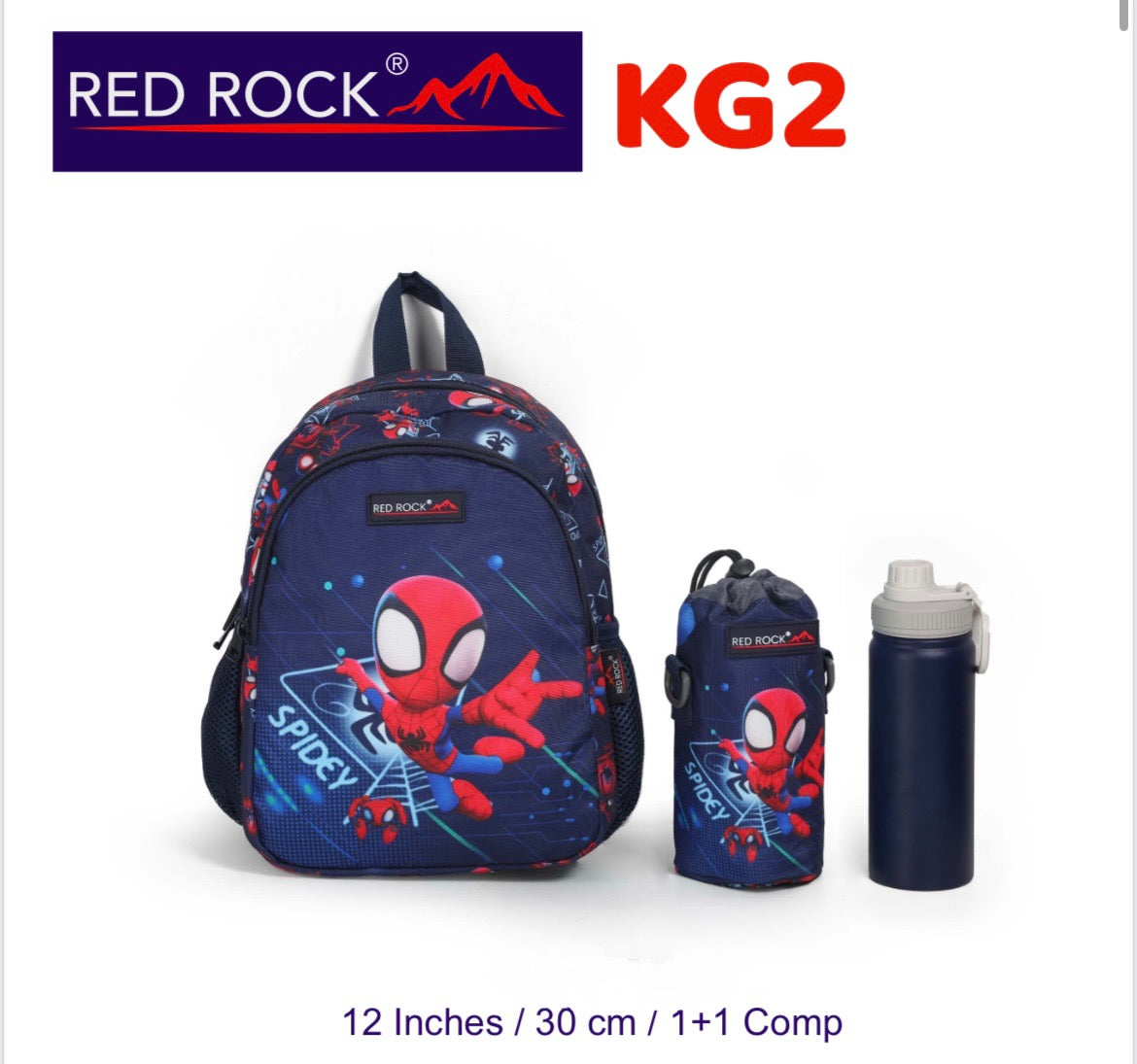 Red rock backpack +bottle holder good for kids 5-6 years old or KG2