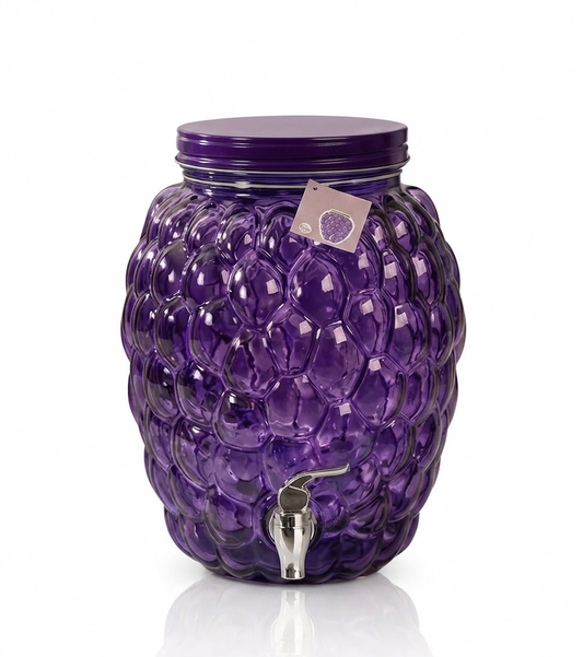 Glass Grape dispenser 6 liters funny and stylish