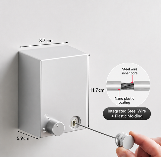 Clothesline white color with a 4.2 meters line and lock easy to use