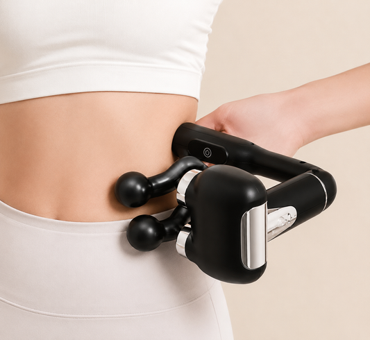 6-Head and speed  Massage Gun U-Shaped back massager with an extended Handle for reaching difficult areas.