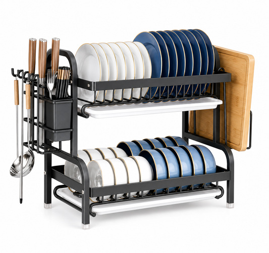 Grey Kitchen Dish Drying Rack 43x23.5x39 cm
