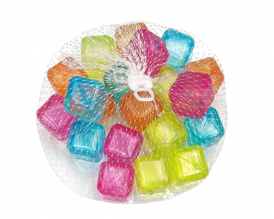 reusable, non-toxic multicolor square ice cubes 20 pcs/pack