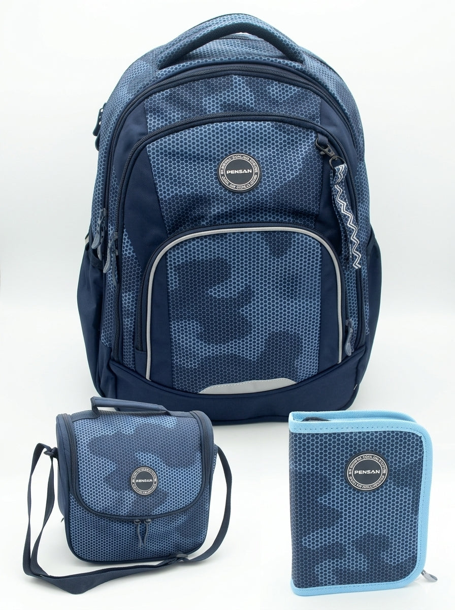3 layers PENSAN school backpack, Pencil case + FREE LUNCH BAG AND FREE DELIVERY