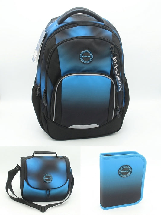 BLUE 3 layers PENSAN school backpack, Pencil case + FREE LUNCH BAG AND FREE DELIVERY