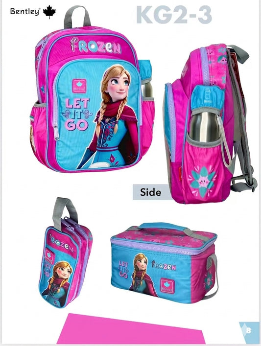 Bentley backpack,Pencil case and lunch bag Frozen  design good for kids 4-6 years old KG2-3