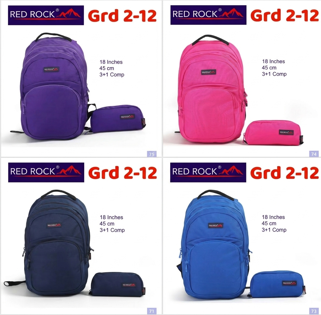 Red Rock backpack + Pencil case Grd2-12