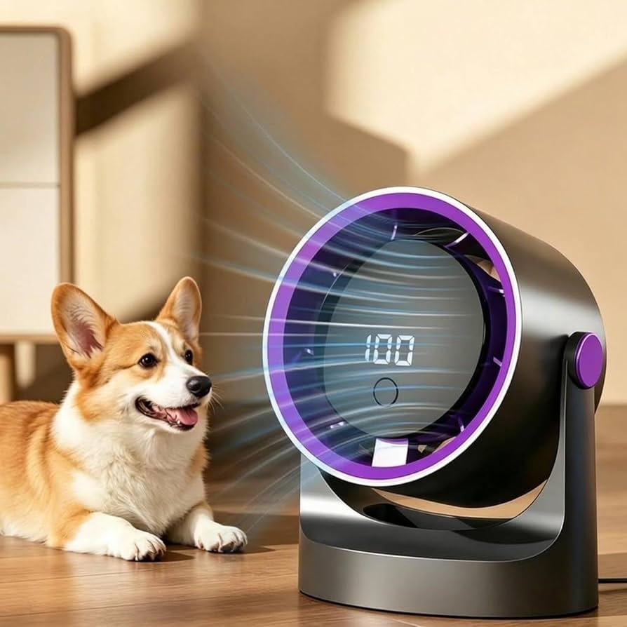Desk Fan USB,  0-100 Speed limit Adjustment, LED Display, 3/6/9H Timer, 180° Rotatable