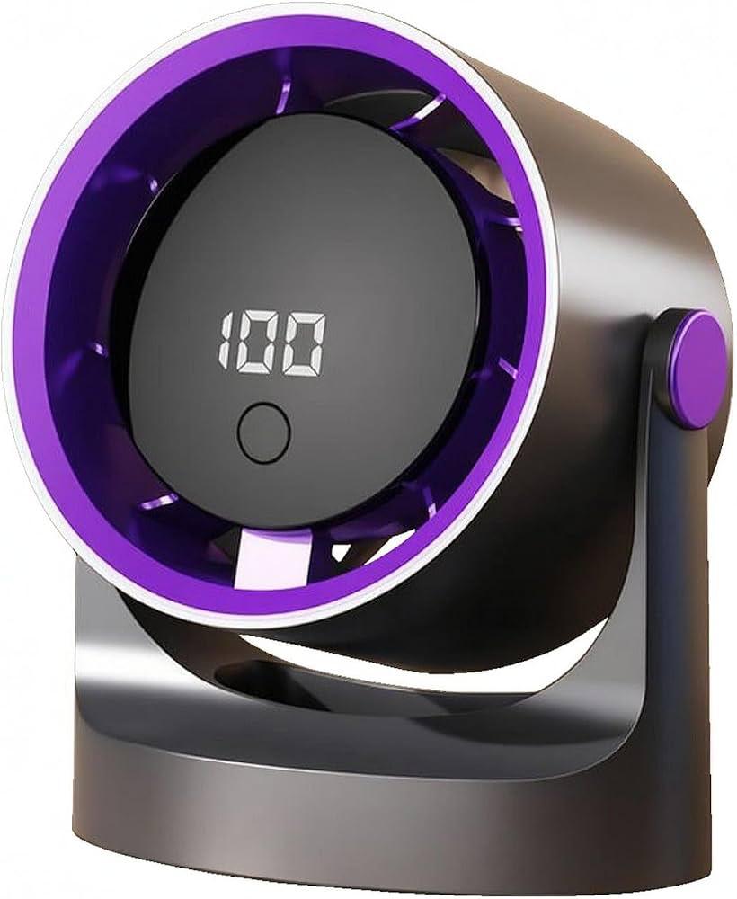 Desk Fan USB,  0-100 Speed limit Adjustment, LED Display, 3/6/9H Timer, 180° Rotatable